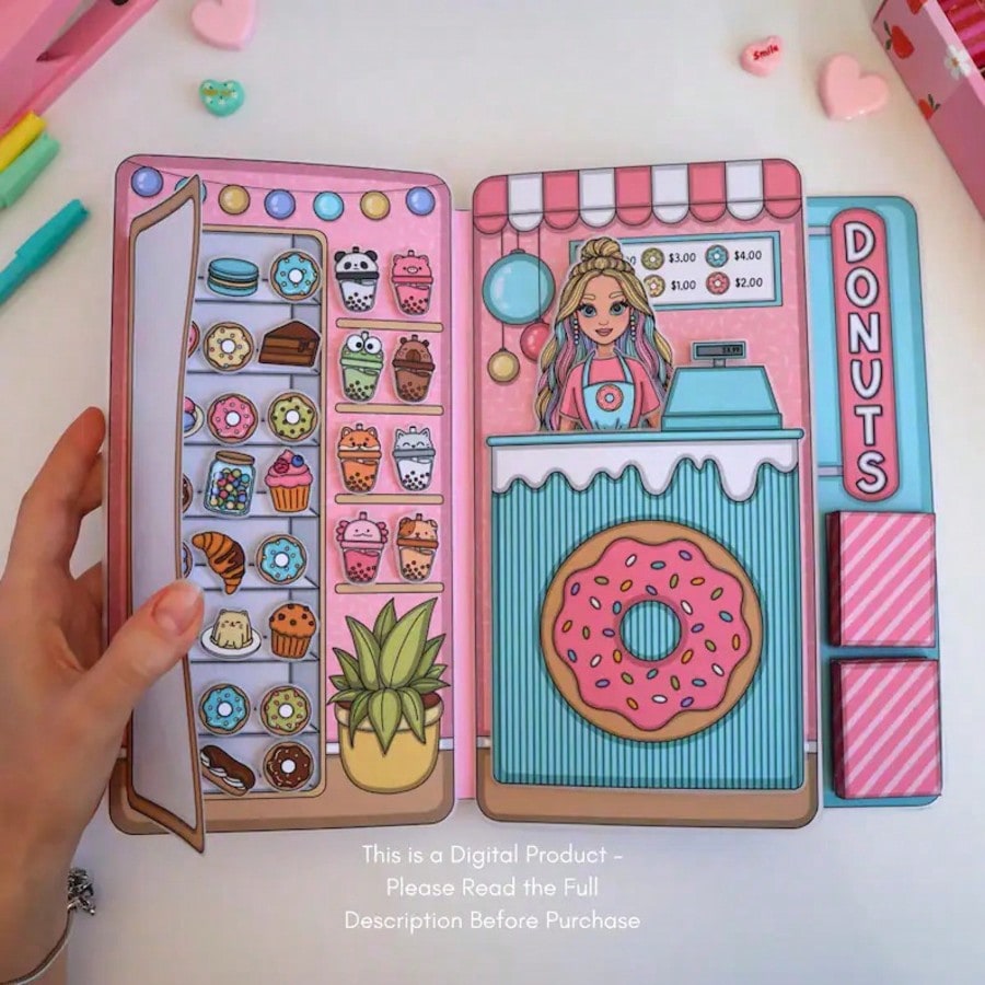 Donut Shop Pretend Play Kit, D - Art Craft House Making 评论和价格