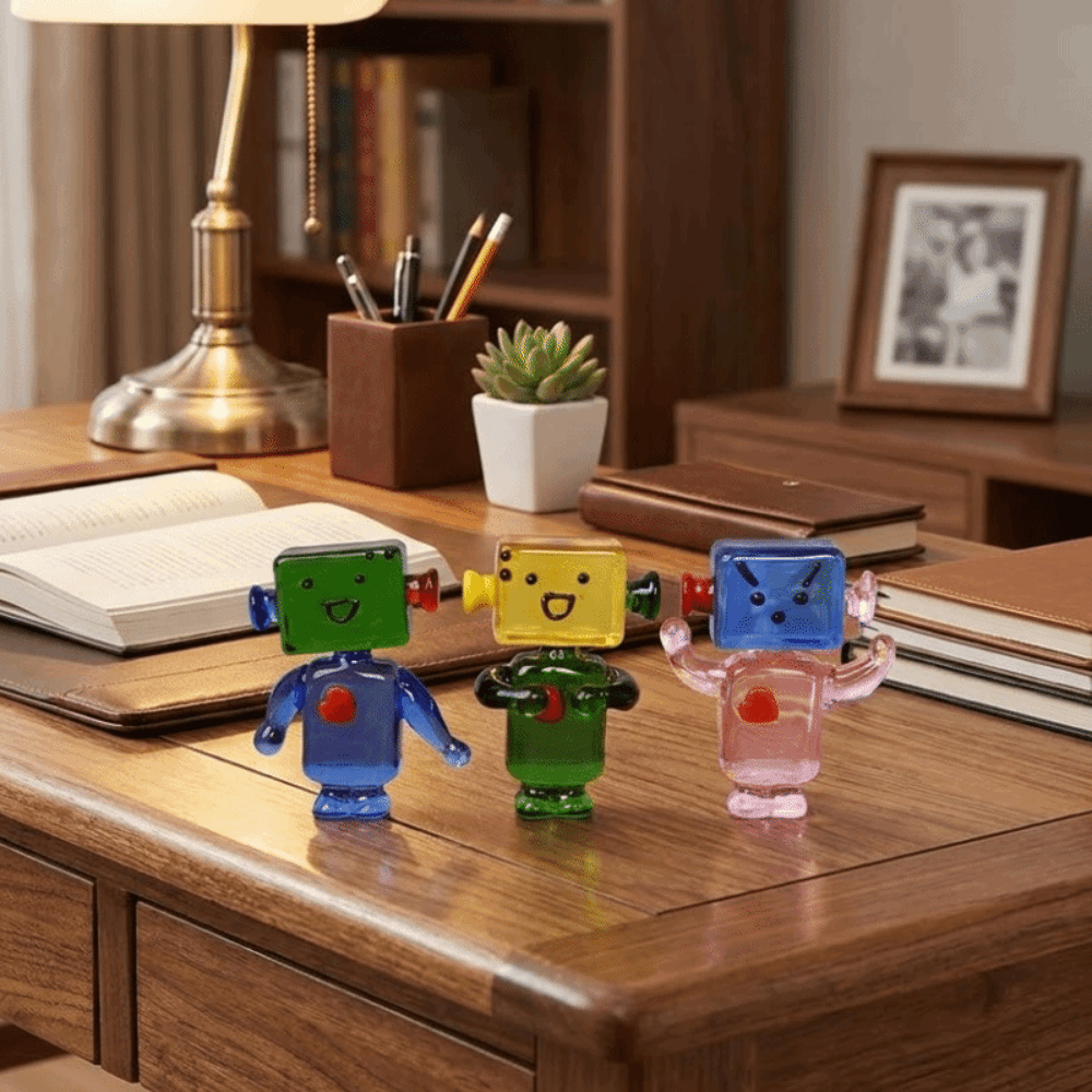 Cute Colorful Face Robot Ornam - Art Craft Robot 评论和价格