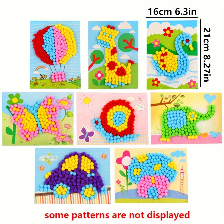 2pcs 16x21cm Colorful Pom-Pom  - Art Craft Painting 评论和价格