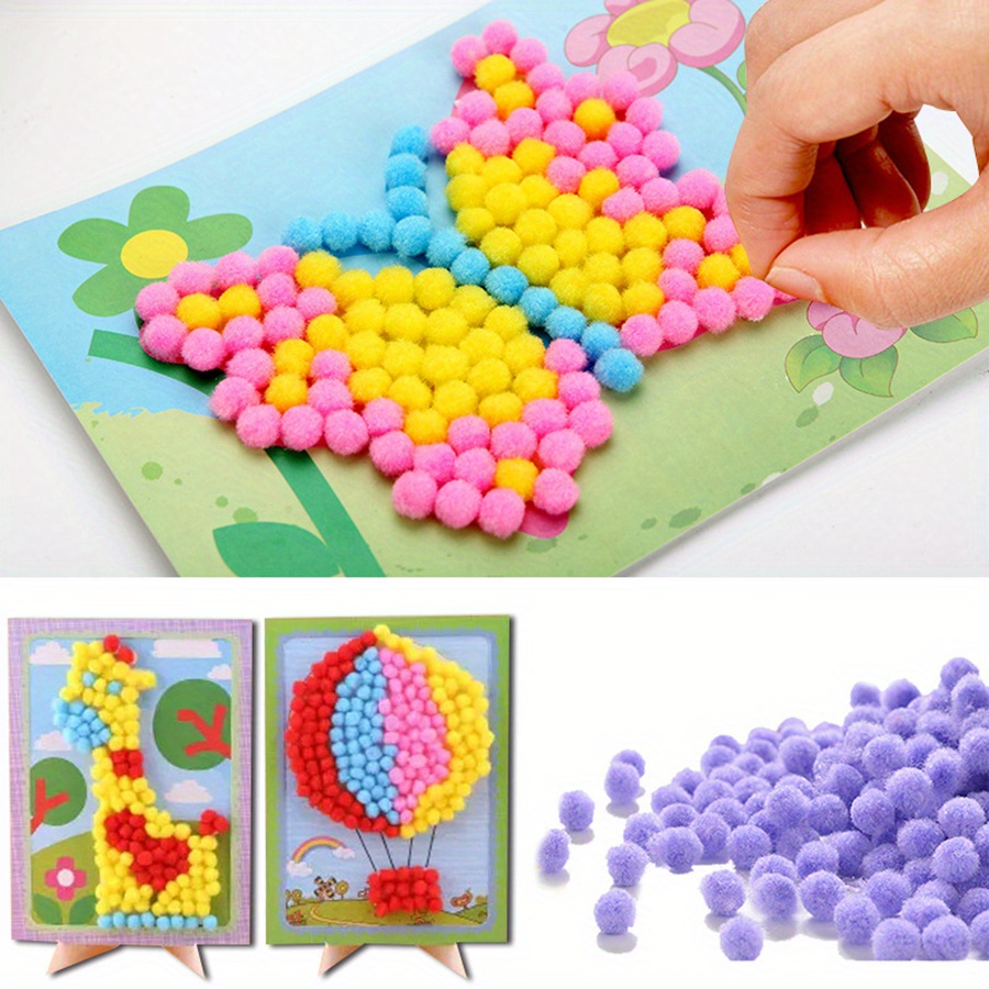 2pcs 16x21cm Colorful Pom-Pom  - Art Craft Painting 评论和价格