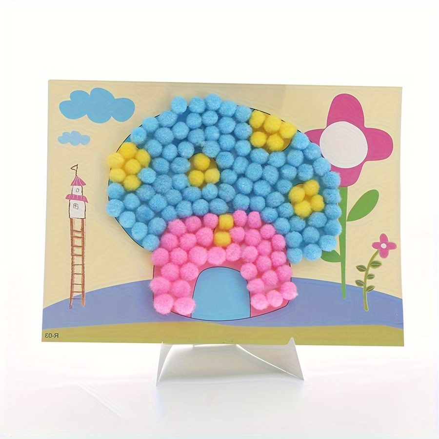 2pcs 16x21cm Colorful Pom-Pom  - Art Craft Painting 评论和价格