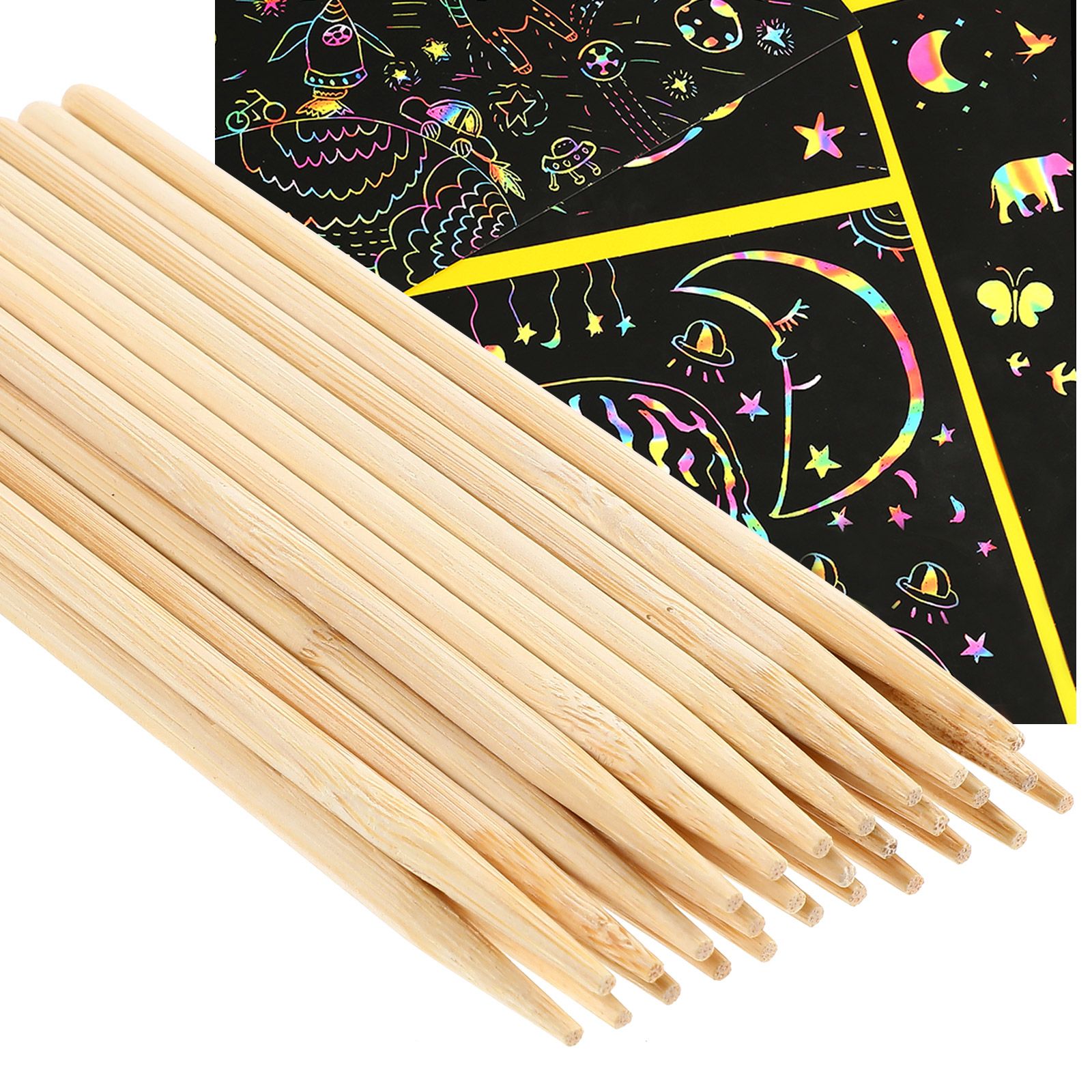 30pcs Scratch Bamboo Pens Wax  - Art Craft Stick 评论和价格