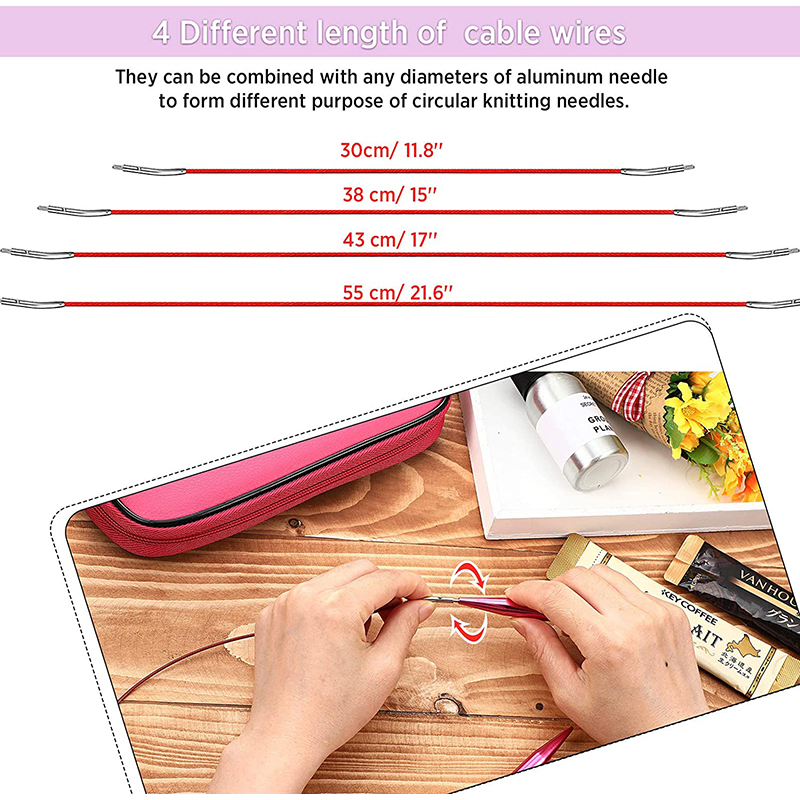 24Pcs Aluminum Interchangeable - Knitting Needle Circular 评论和价格
