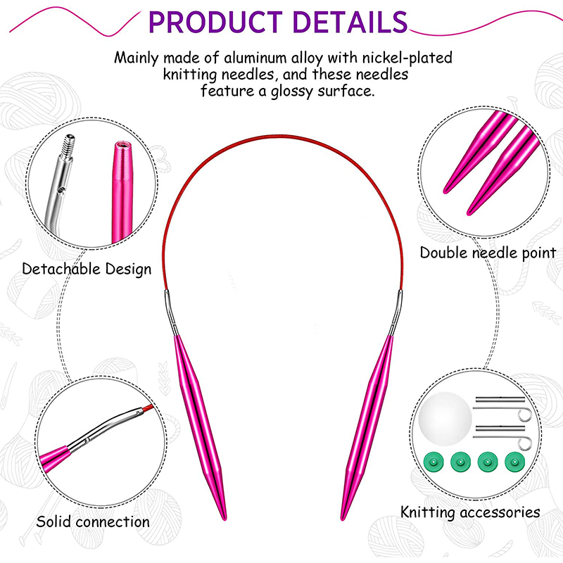 24Pcs Aluminum Interchangeable - Knitting Needle Circular 评论和价格
