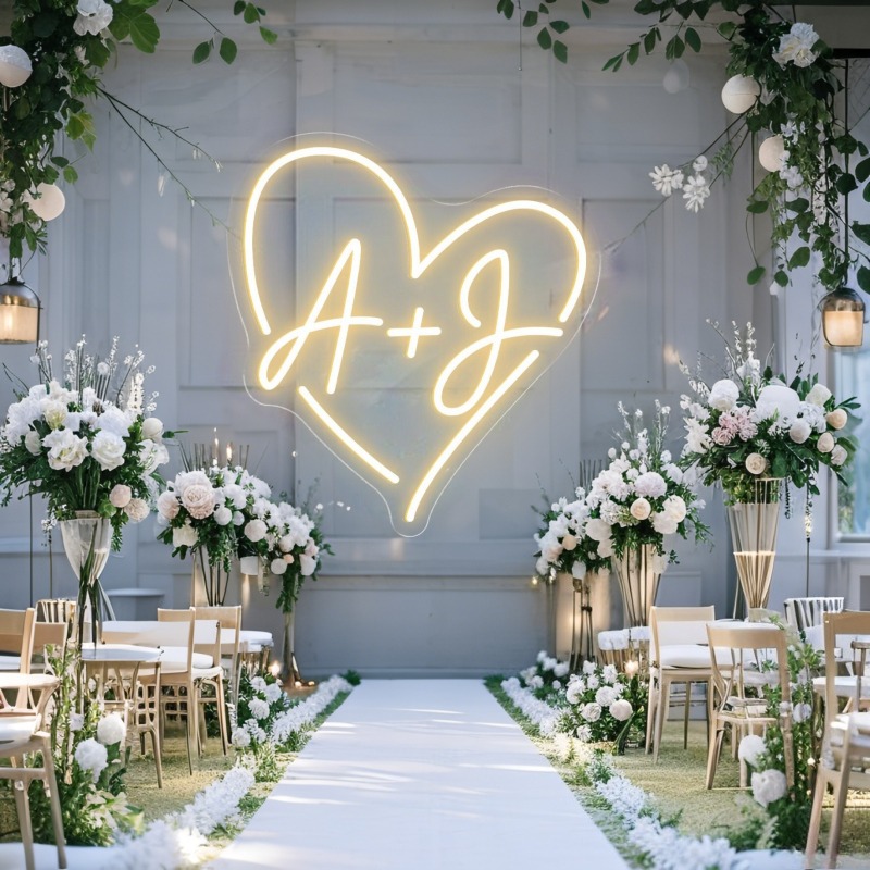 Custom Initials Heart LED Neon - Art Craft Christmas 评论和价格