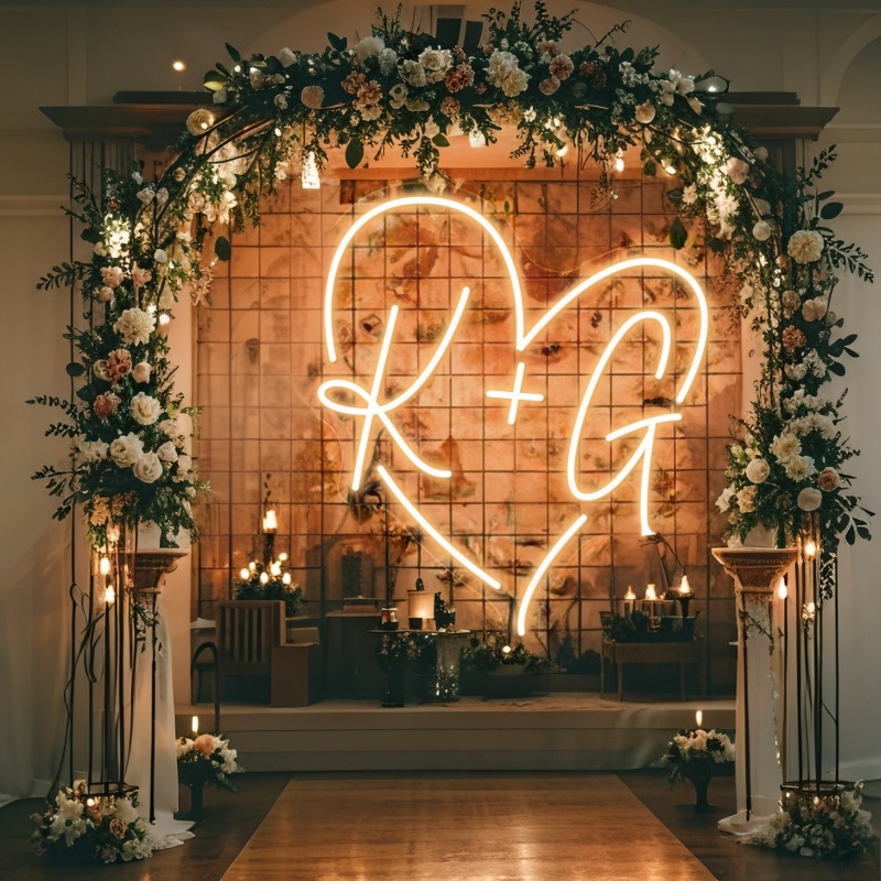 Custom Initials Heart LED Neon - Art Craft Christmas 评论和价格