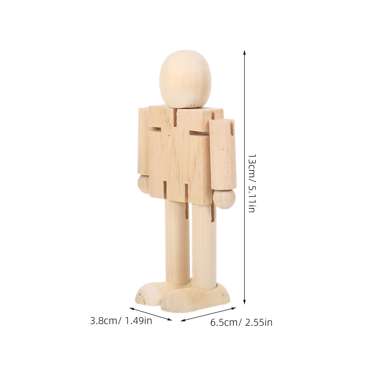 4Pcs Wooden Robot Natural Unfi - Art Craft Robot 评论和价格