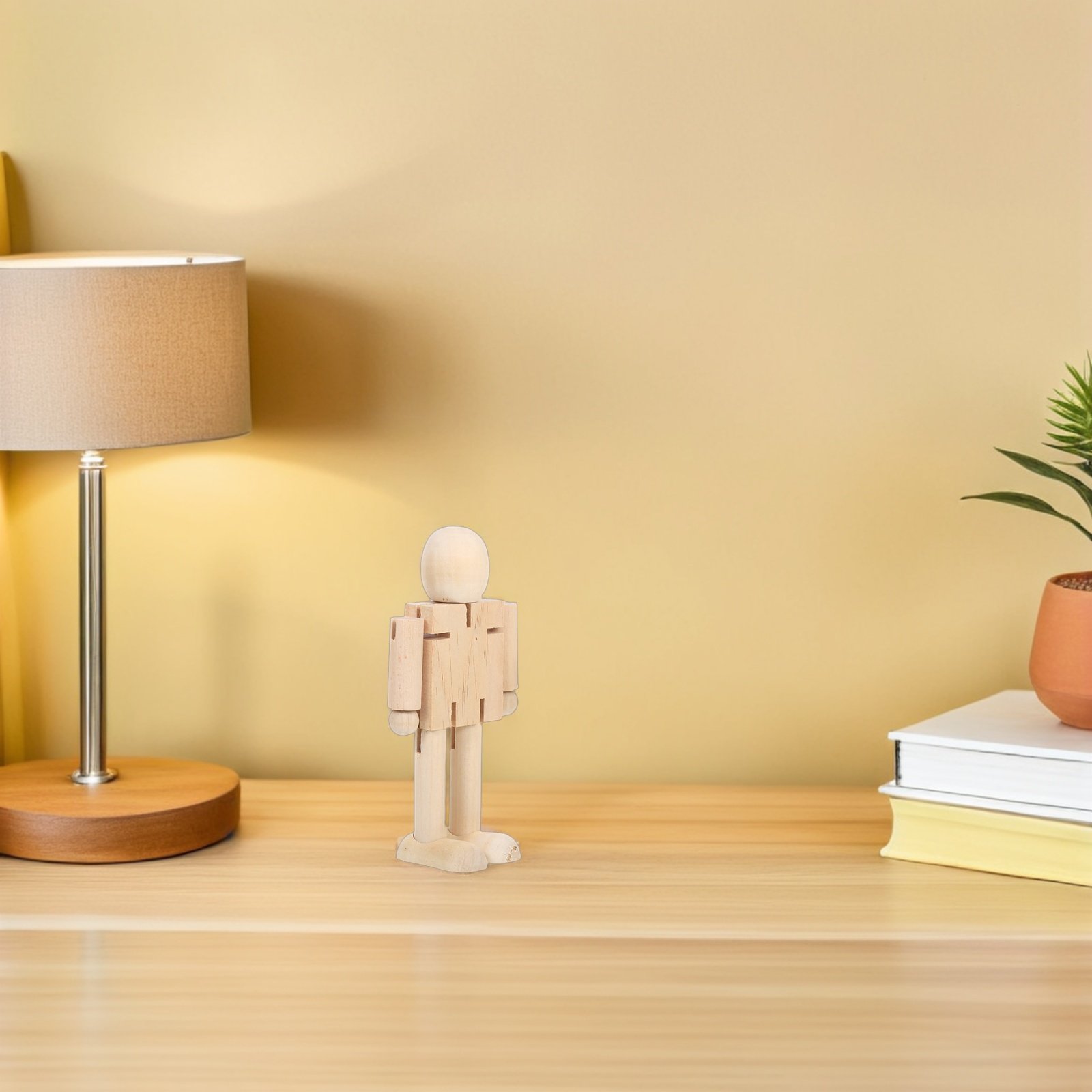 4Pcs Wooden Robot Natural Unfi - Art Craft Robot 评论和价格