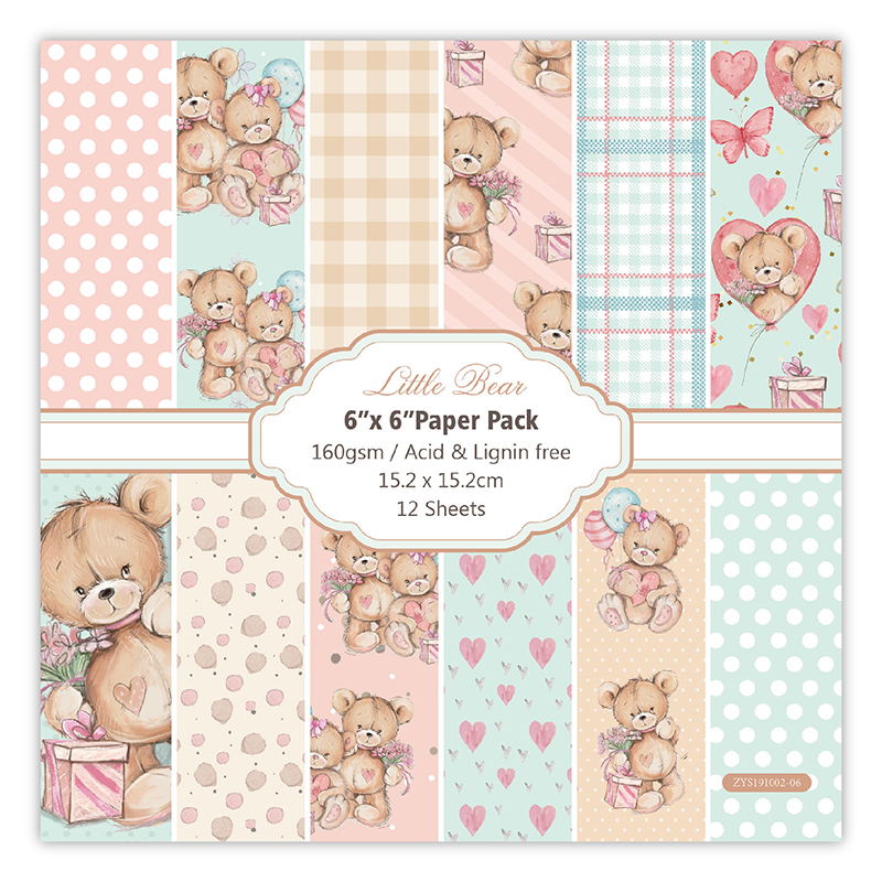 12 Sheets little bear Scrapboo - Art Craft Background 评论和价格