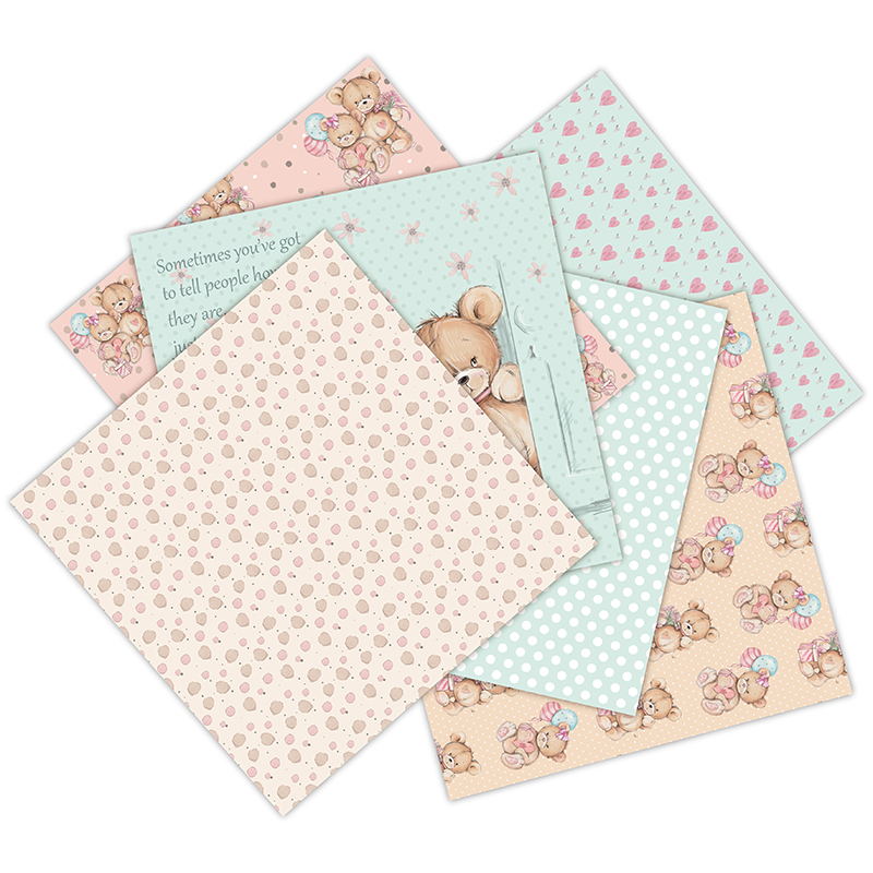 12 Sheets little bear Scrapboo - Art Craft Background 评论和价格