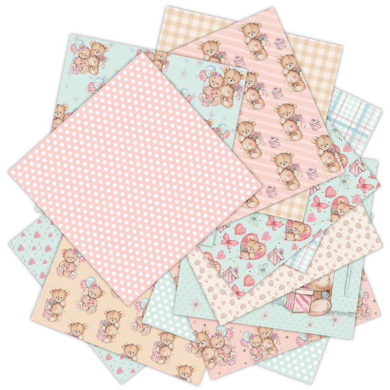 12 Sheets little bear Scrapboo - Art Craft Background 评论和价格