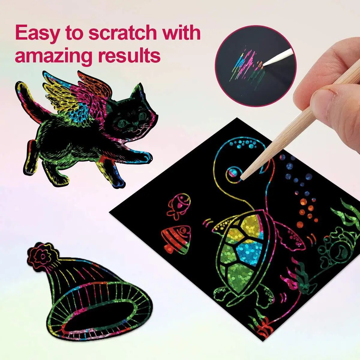 Many Creative Scratch Art Card - Art Craft Stick 评论和价格
