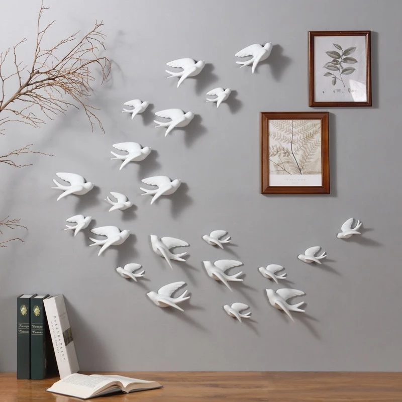 Creative Ceramic Birds Wall Ha - Art Craft Background 评论和价格