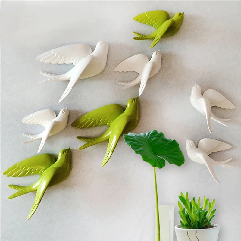 Creative Ceramic Birds Wall Ha - Art Craft Background 评论和价格