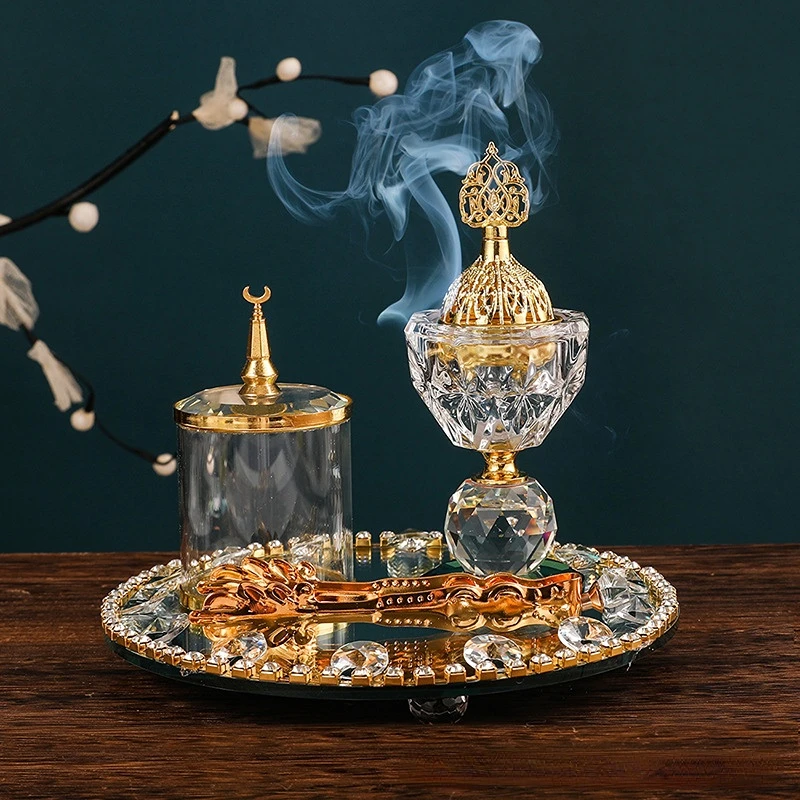 Round Gold Crystal Incense Bur - Art Craft Decoration Ideas 评论和价格