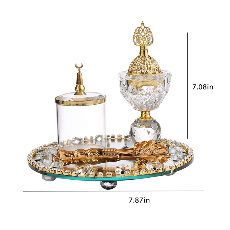 Round Gold Crystal Incense Bur - Art Craft Decoration Ideas 评论和价格