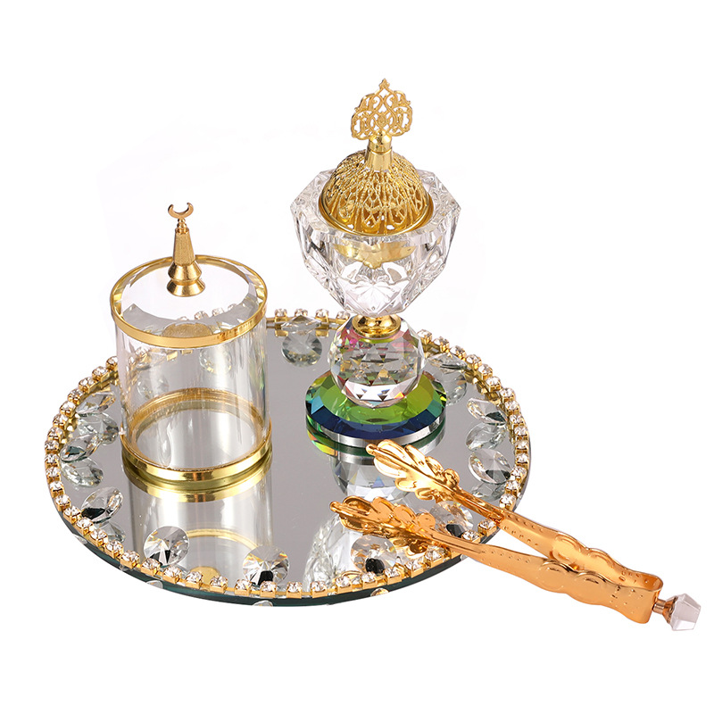 Round Gold Crystal Incense Bur - Art Craft Decoration Ideas 评论和价格
