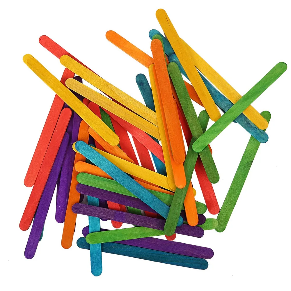 50PCS Colored Popsicle Sticks  - Art Craft Stick 评论和价格