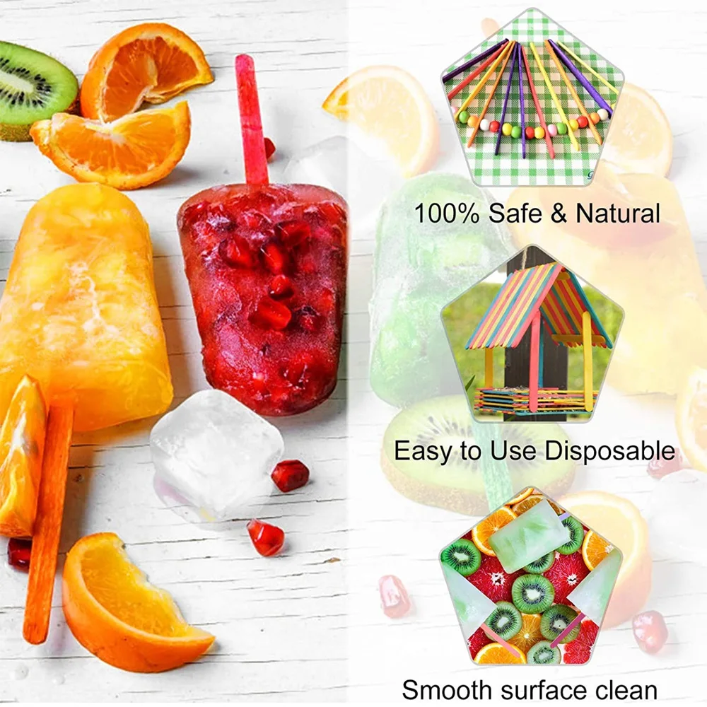 50PCS Colored Popsicle Sticks  - Art Craft Stick 评论和价格