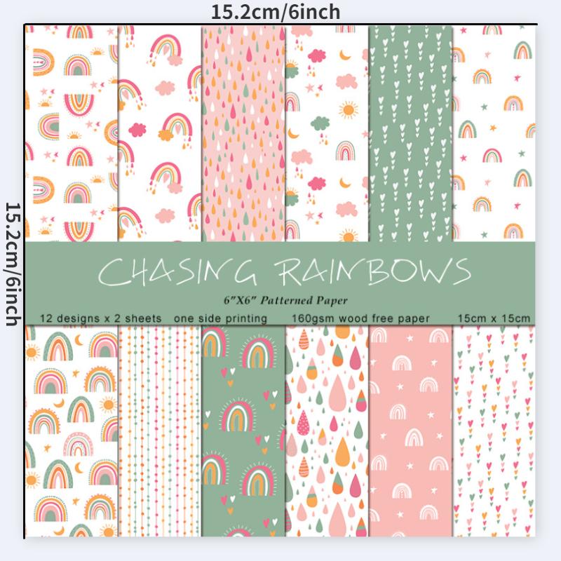24 Sheets/Set Rainbow Craft Pa - Art Craft Background 评论和价格