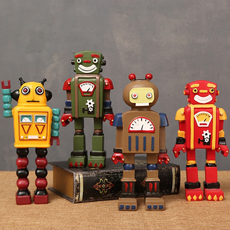 Cartoon Robot Statue Ornaments - Art Craft Robot 评论和价格