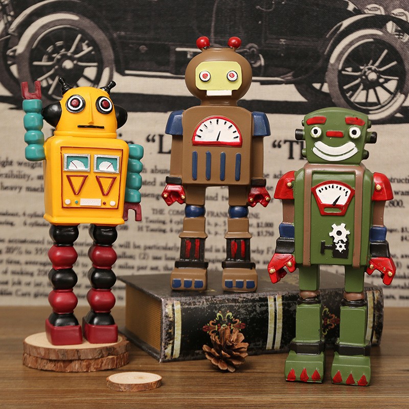 Cartoon Robot Statue Ornaments - Art Craft Robot 评论和价格