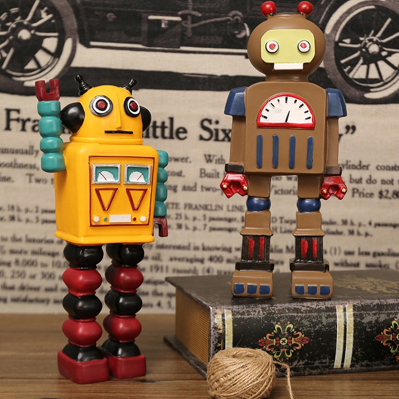 Cartoon Robot Statue Ornaments - Art Craft Robot 评论和价格