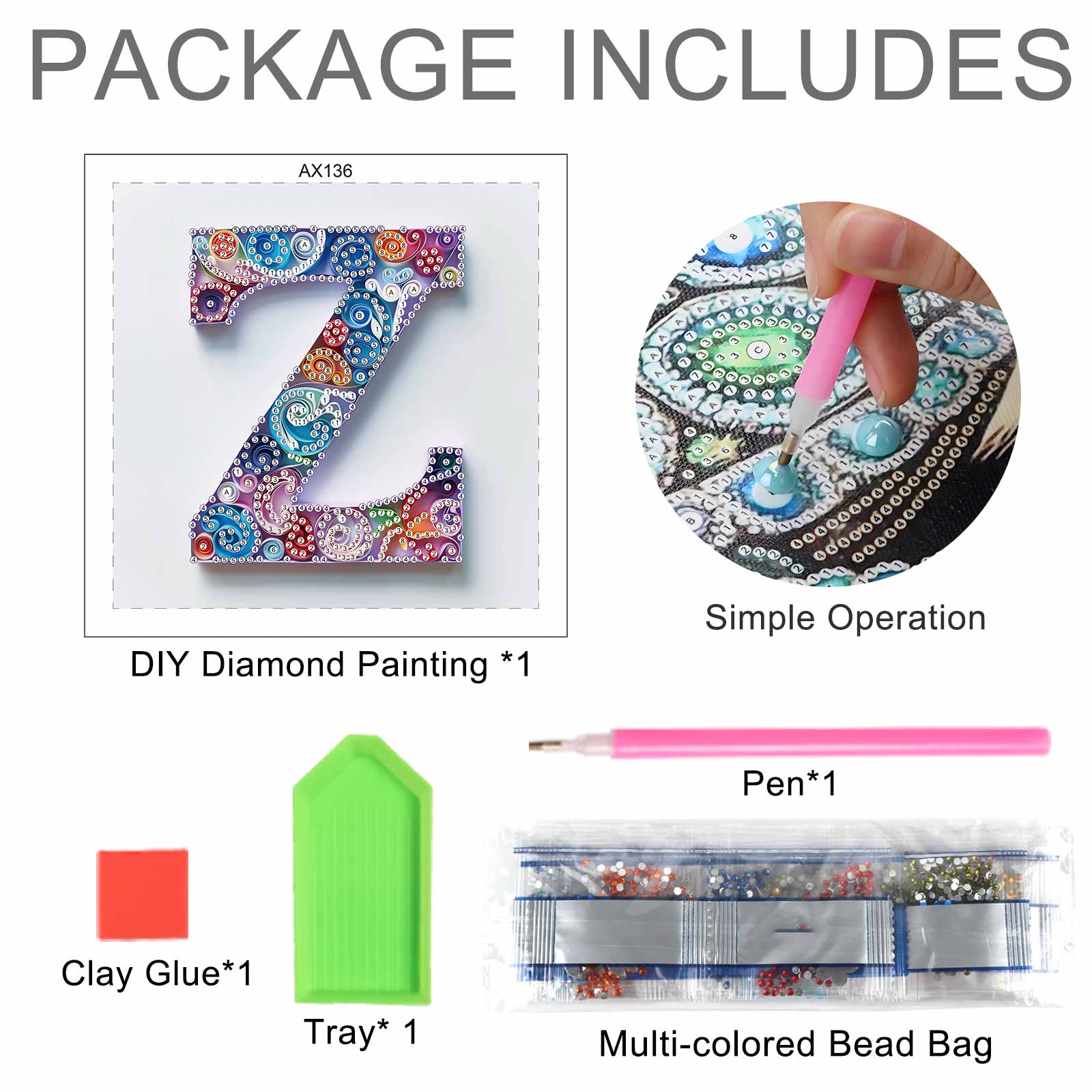 Special Shaped Diamond Art pai - Art And Craft Letter Z 评论和价格
