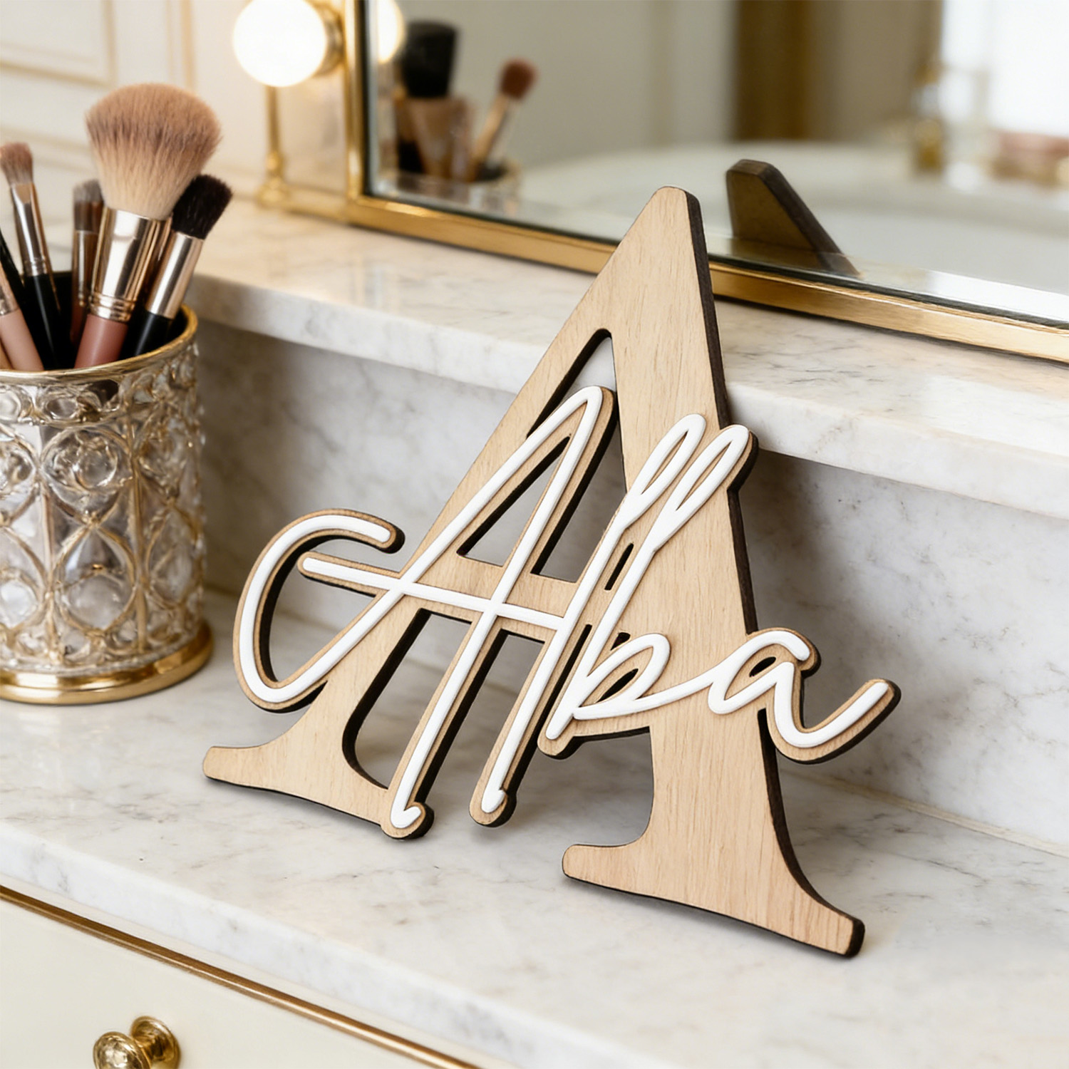 1pc Double-layer Wooden Name D - Art Craft Christmas 评论和价格