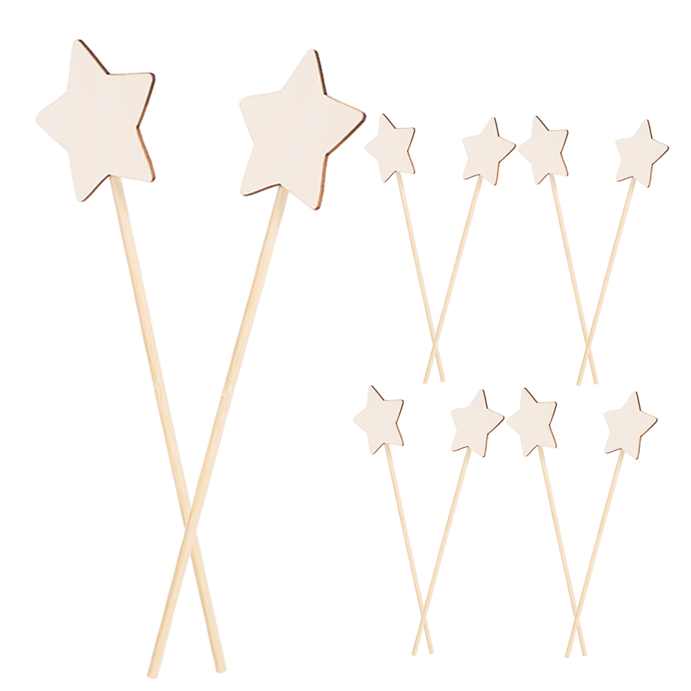 10pcs DIY Wooden Star Wands Pr - Art Craft Stick 评论和价格