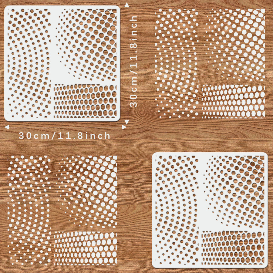 1PC Halftone Dot Stencil – 11. - Art Craft Background 评论和价格