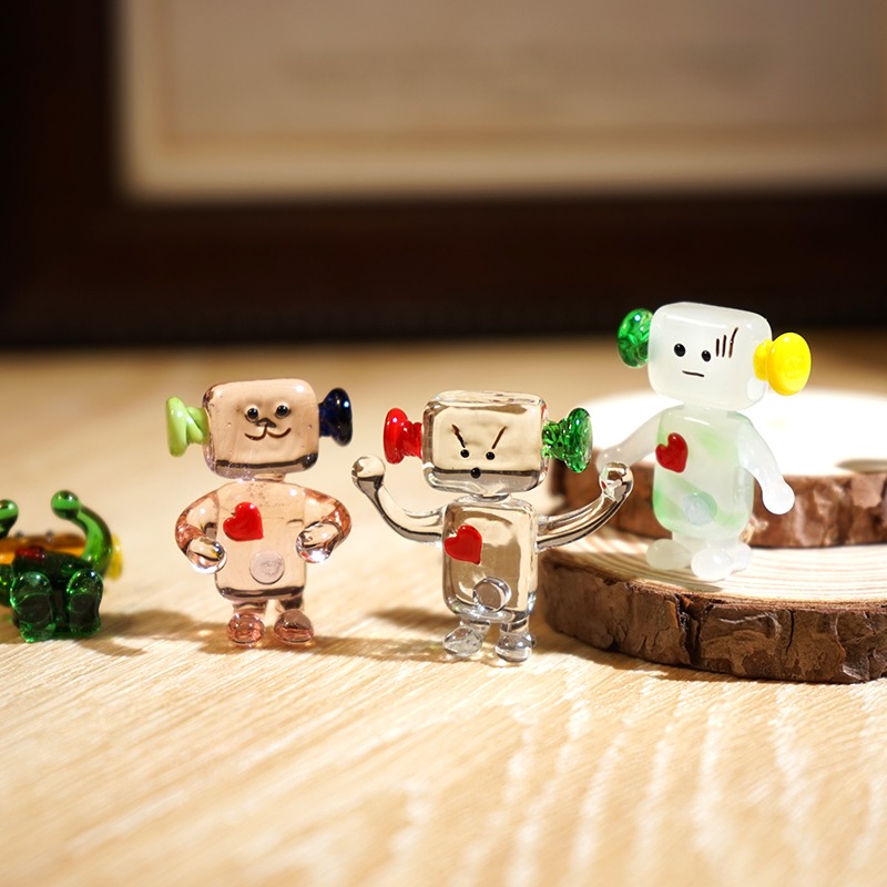 Cute Face Robot Handcrafted Gl - Art Craft Robot 评论和价格