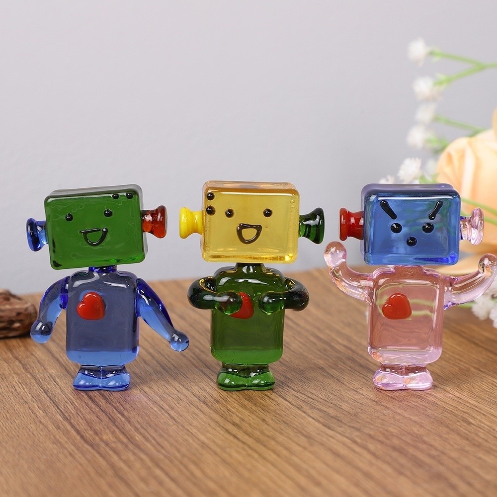 Cute Colorful Face Robot Ornam - Art Craft Robot 评论和价格